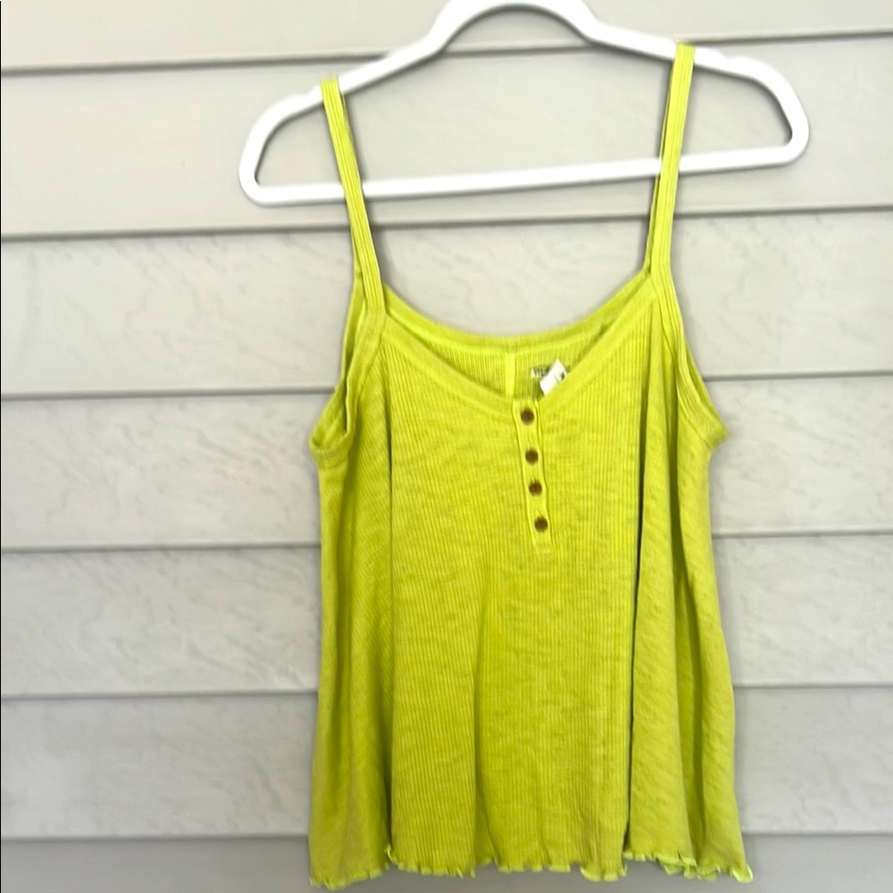 American Eagle Lime Green Ribbed Tank Top